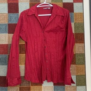 Apt. 9 Deep Red Textured Button-Up